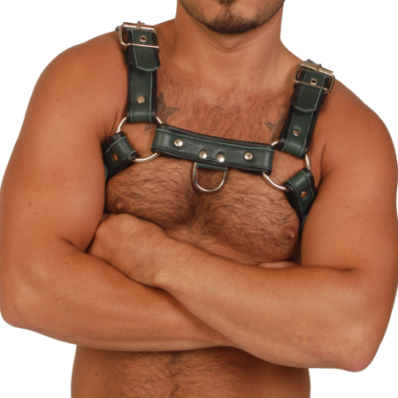 soft sewn bulldog leather chest harness