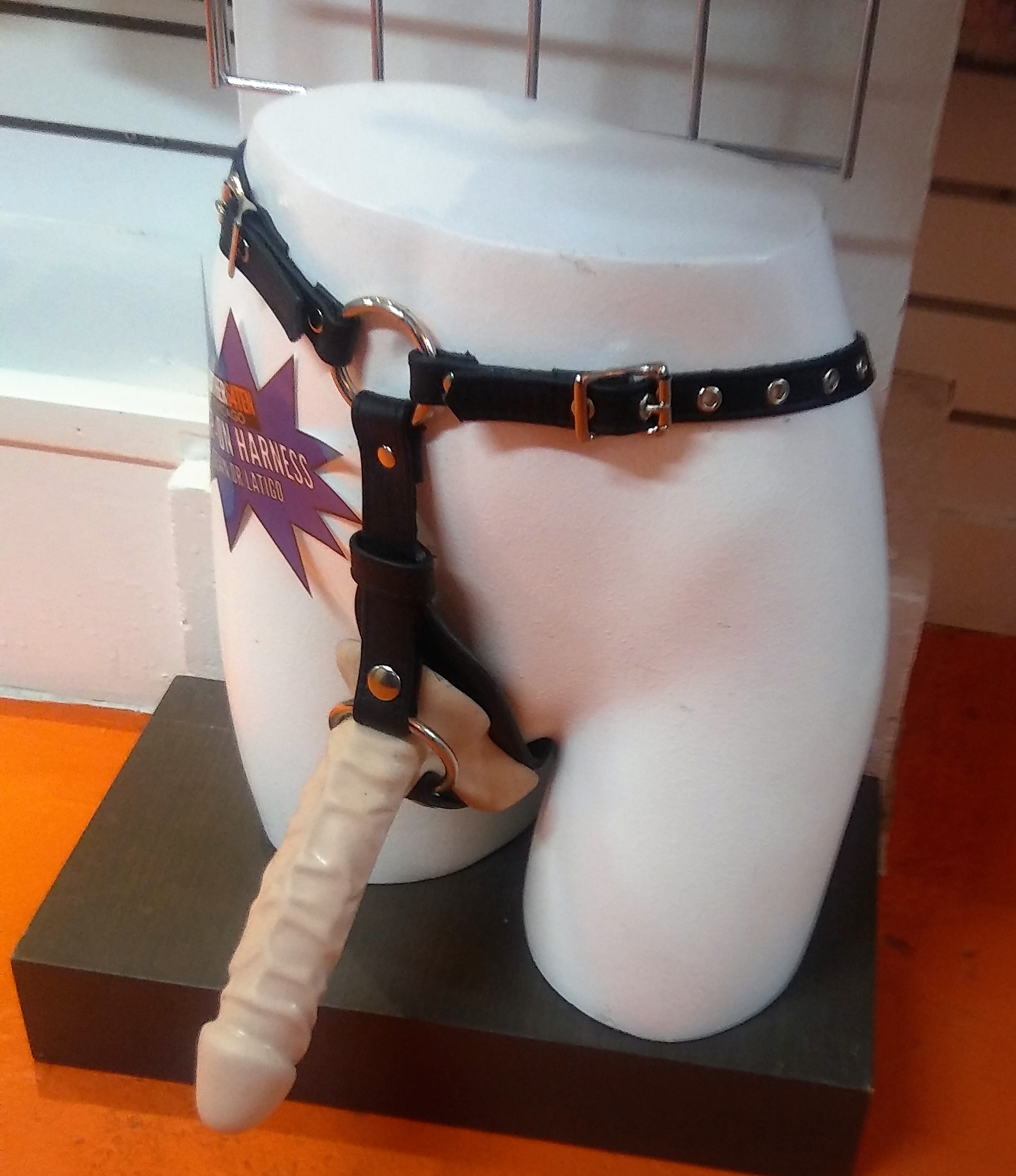 custom leather strap-on dildo harness