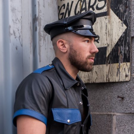 NBL Peaked Leather Officers Cap