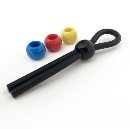Boneyard Single Cock Leash Silicone Cock Ring with Color Code Beads