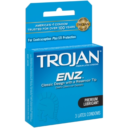 trojan enz premium lubricant 3 count condoms