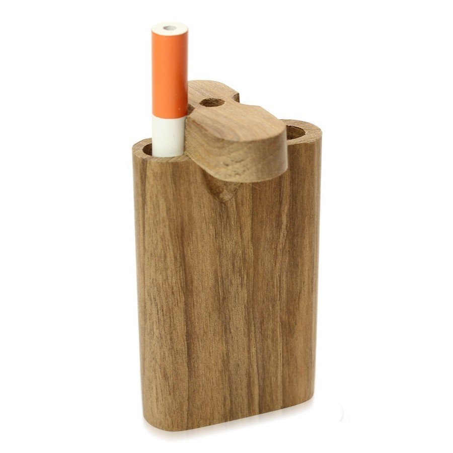 #D10 New Handcrafted Handmade 4" Wood Wooden Dugout Tobacco Holder Box & Bat~ 