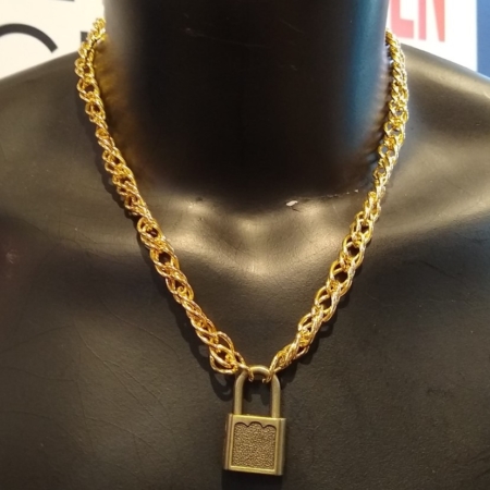 Alternative Alt Sites 20 inch Gold Chain Collar and Lock