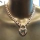 Devil's Keeper 18 inch Chrome Chain Collar and Heart Lock
