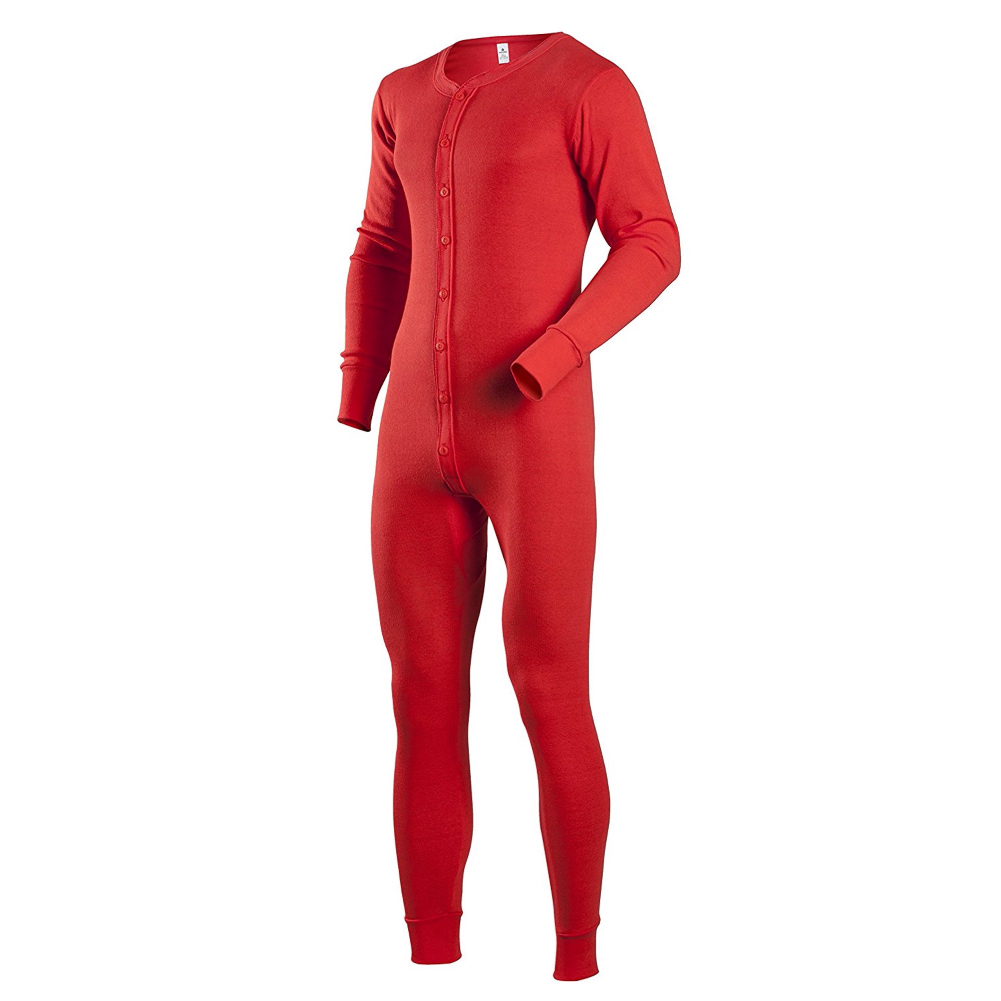 Red Cotton Union Suit Leather64TEN