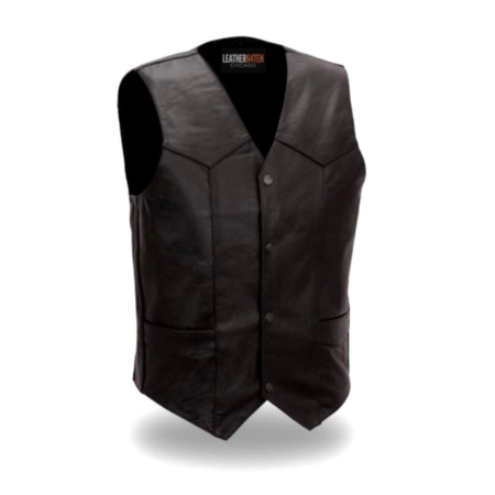 Top Shot - Classic Western Leather Vest - Front