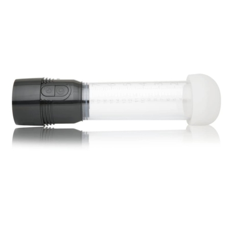 Fleshlight Fleshpump USB Rechargeable Penis Pump Clear 7.4 Inches on side