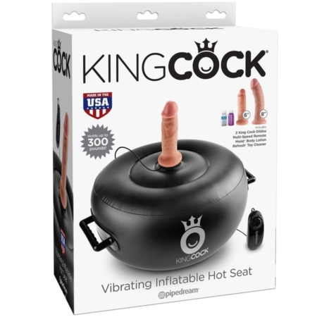 King Cock Vibrating Inflatable Hot Seat in pkg