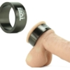 Tom Of Finland 50mm Gunmetal Aluminum Cock Ring with dong