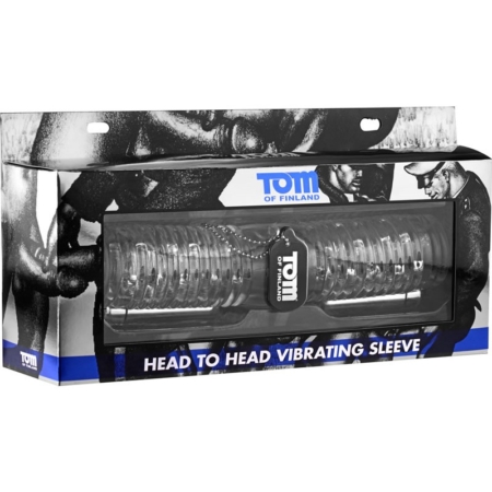 Tom Of Finland Head To Head Vibrating Sleeve Stroker in pkg