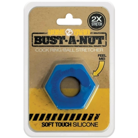Boneyard Bust-A-Nut Silicone Cock Ring / Ball Stretcher Blue