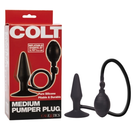 Colt Medium Pumper Plug Silicone Inflatable Butt Plug Black