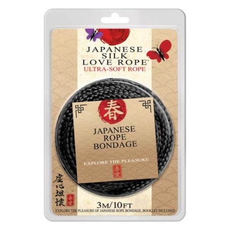 Japanese Silk Love Rope 10 Feet - Black in pkg