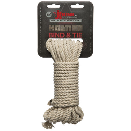 Kink Hogtied Bind & Tie Hemp Bondage Rope 30 Feet - Natural