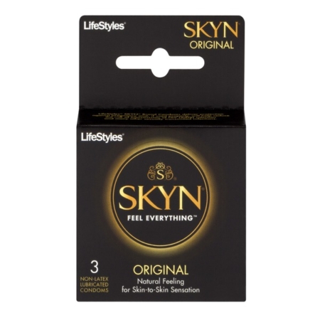Lifestyles SKYN Lubricated Non-Latex Condoms box of 3