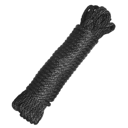 Master Series Karada Black Nylon Bondage Rope Black 25 foot