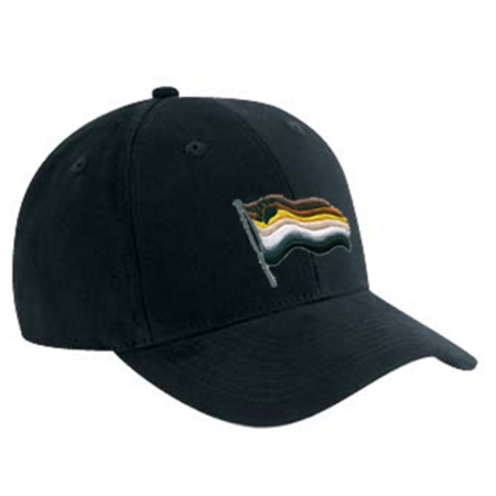 Embroidered Waving Bear Pride Flag Black Cap
