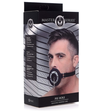 Master Series Pie Hole Feeding Gag with Plug in pkg