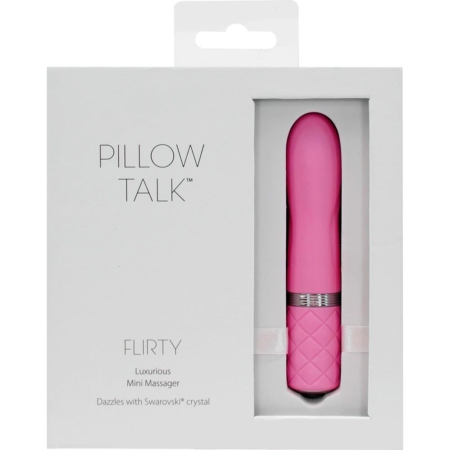 Pillow Talk Flirty USB Rechargeable Silicone Bullet Pink in pkg
