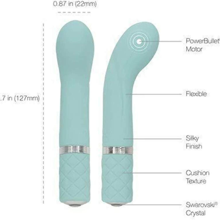 Pillow Talk Racy Silicone Mini Massager USB Rechargeable Teal - info