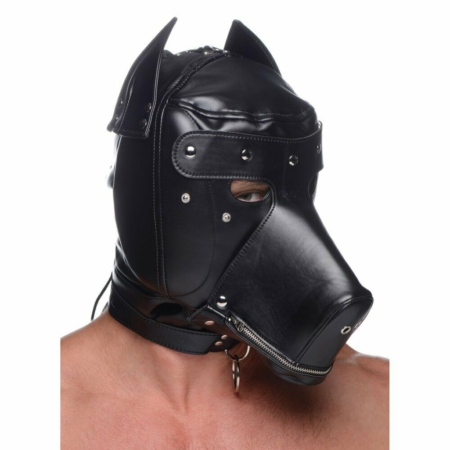Master Series Muzzled Universal BDSM Hood with Removable Muzzle 1