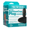 Vac U Lock Large Suction Cup Dildo Plug Accessory Black in pkg