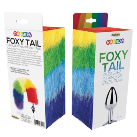 Rainbow Foxy Tail Pleasure Stainless Steel Plug box