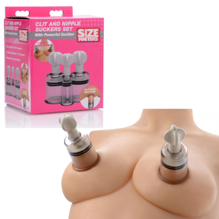 Size Matters Clit and Nipple Suckers Set with pkg