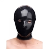 Black Latex Rubber Slave Hood with Eye and Nose Holes 002