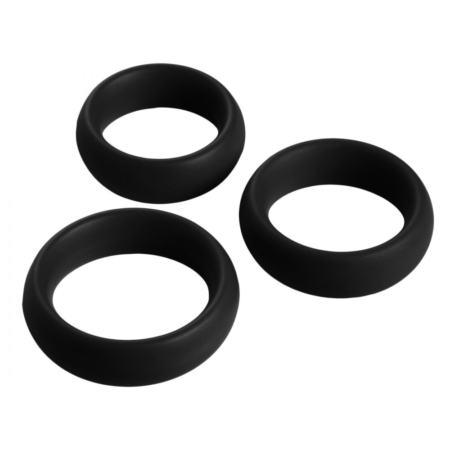 64TEN Firm Silicone Cock Ring in black 3 sizes