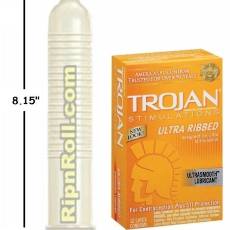 TROJAN Ultra Ribbed Latex Condoms 12 pack