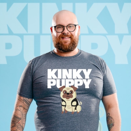 Kinky Puppy Leather Grey Tee 002