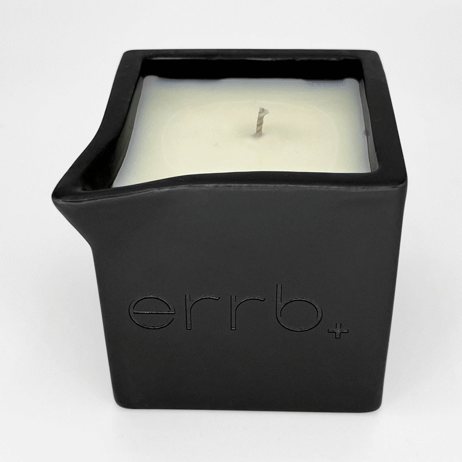 erbb+ 500mg CBD Infused Unscented Massage Oil Candle Leather64TEN