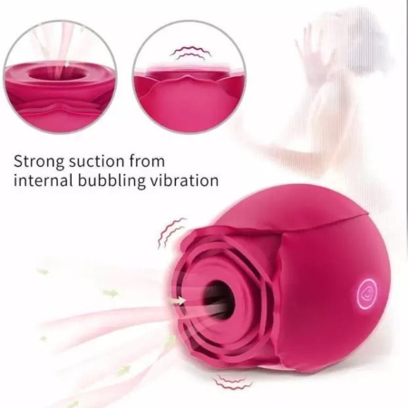 Inya The Rose Silicone Rechargeable Clitoral Stimulator Dark Pink details