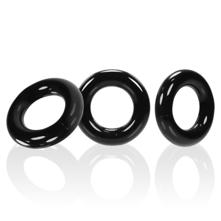 willy rings 3 pack cockring oxballs black