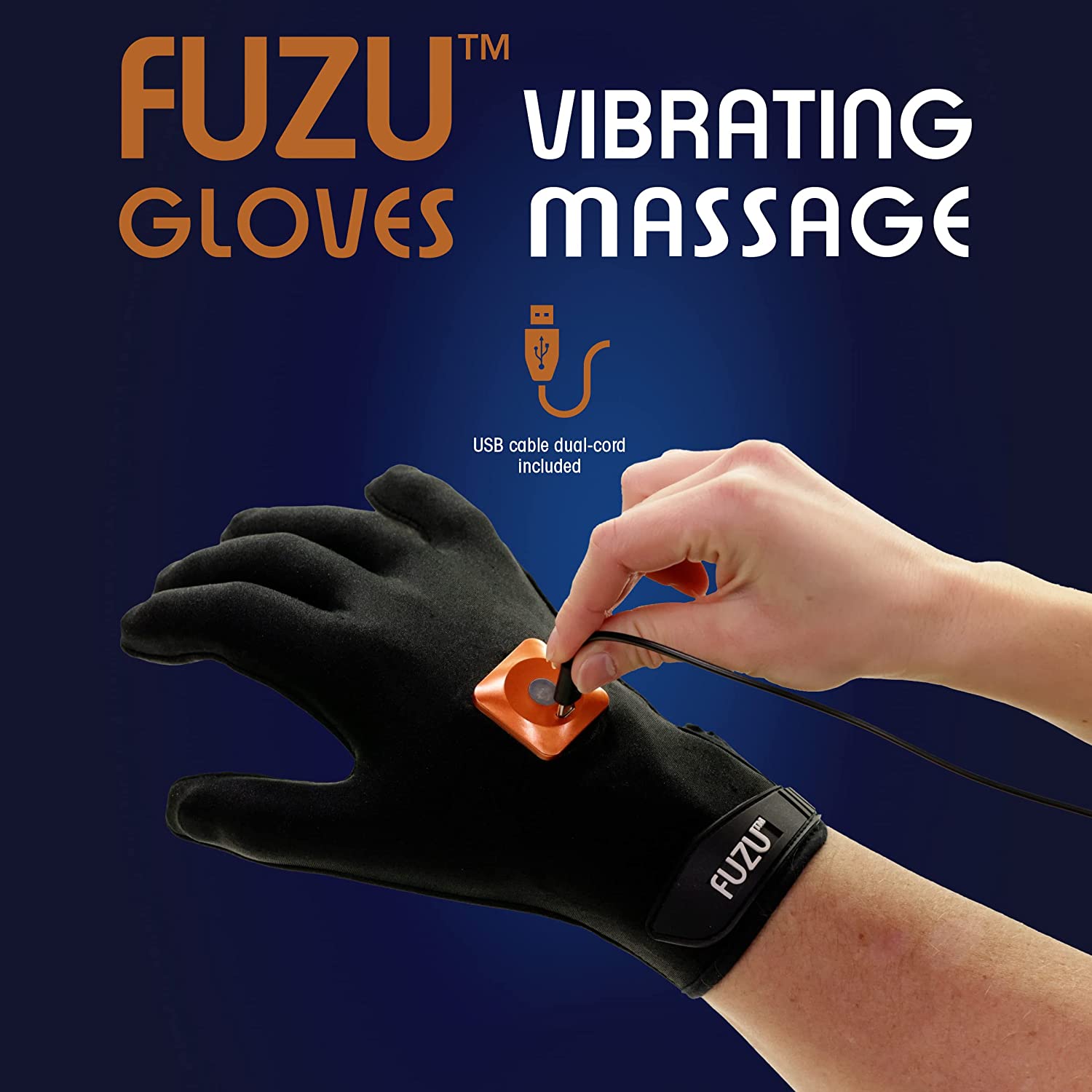 FUZU Vibrating Rechargeable Right & Left Hand Set Massage Gloves Size M