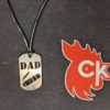 DAD WITH CIGAR Cockeye Kink Stainless Steel Dog Tag