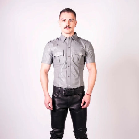 Prowler Red Slim Fit Gray Police Shirt 004