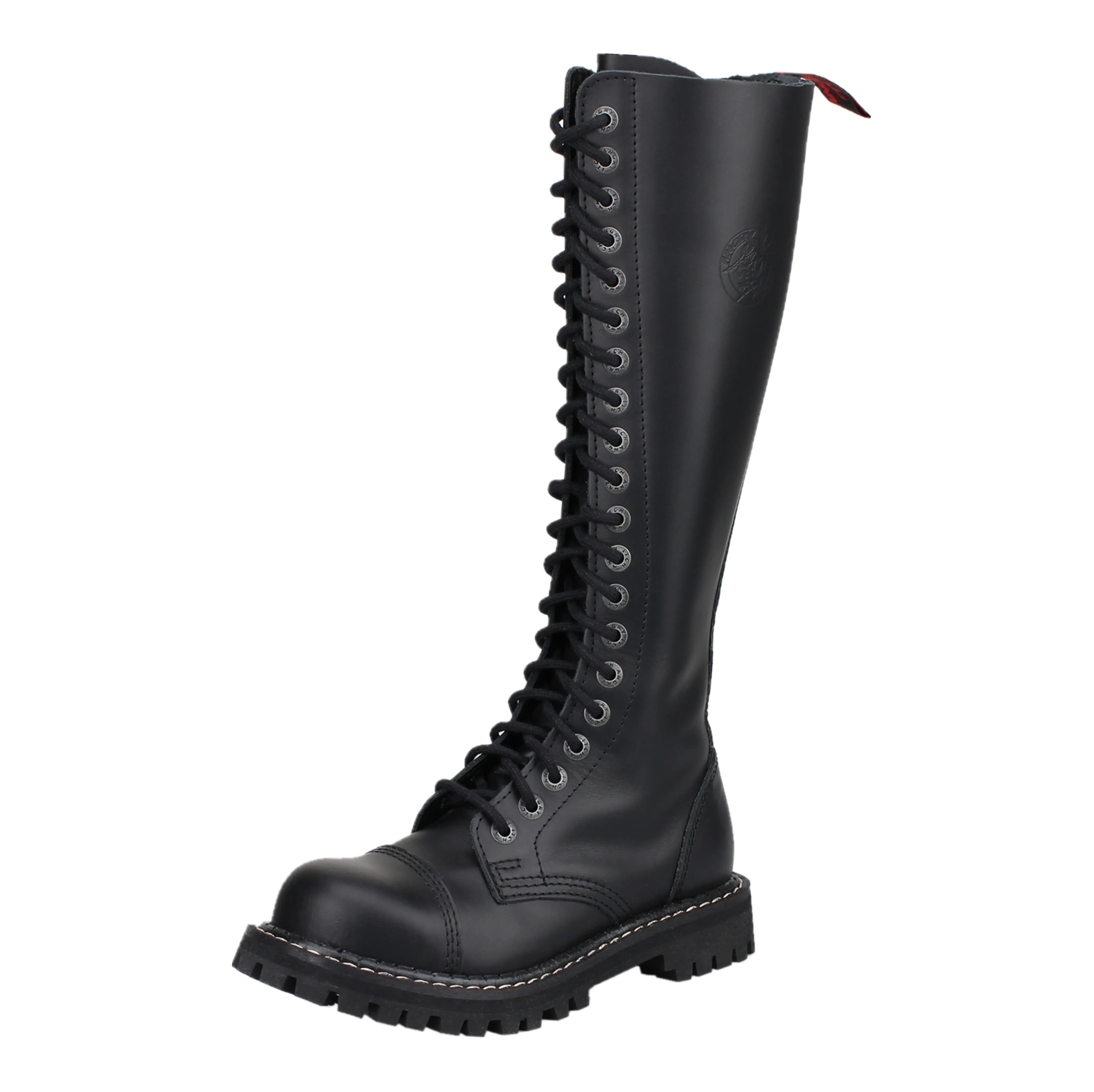 Steel 20 Black with and Zipper Cap Inside Leather64TEN Boots Leather Toe – Hole Full