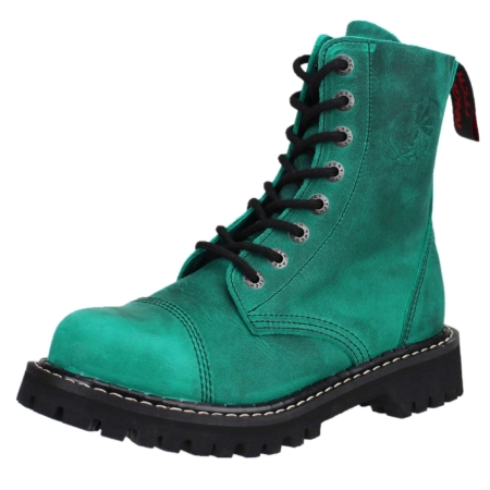 8 Hole Vintage Leather Boots Emerald 001