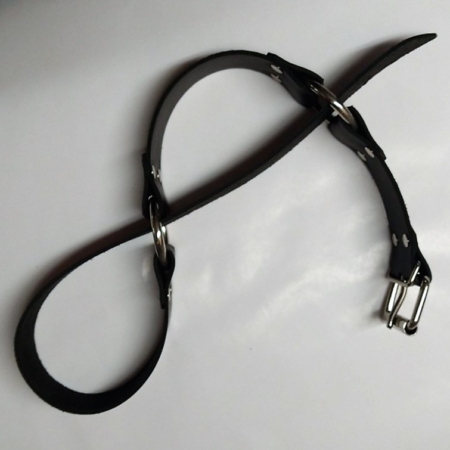 Leather Handcuff Belt Black