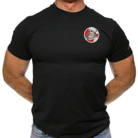SANTA 2021 Embroidered Black Tee by Chris Lopez 001