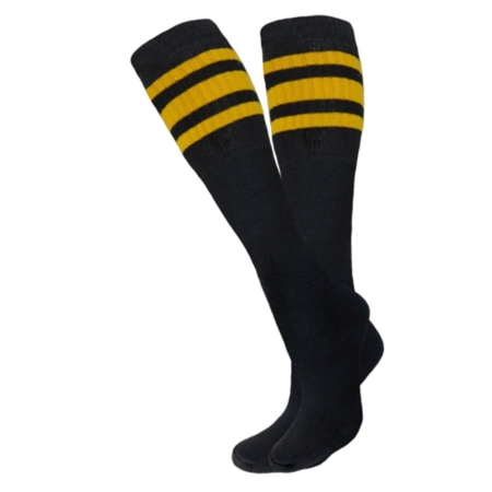 Knobs Tube Socks Black Yellow