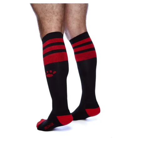 Prowler Football Sock Black with Red 001