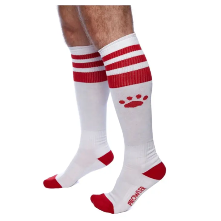 Prowler Football Sock White with Red 002